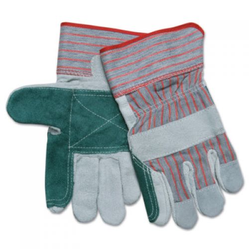 Industrial Standard Shoulder Split Gloves, X-Large, Leather, Gray w/Red Stripes
