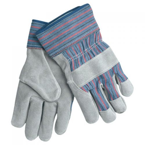 Leather Palm Chore Gloves, X-Large, Gray/Blue/Red/Black