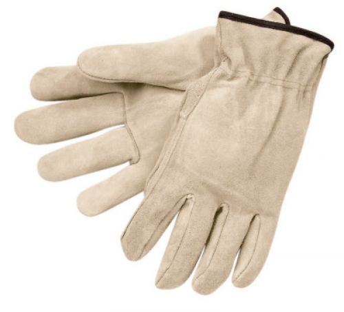 Premium-Grade Leather Driving Gloves, Goatskin, X-Large, Unlined, Straight Thumb, White