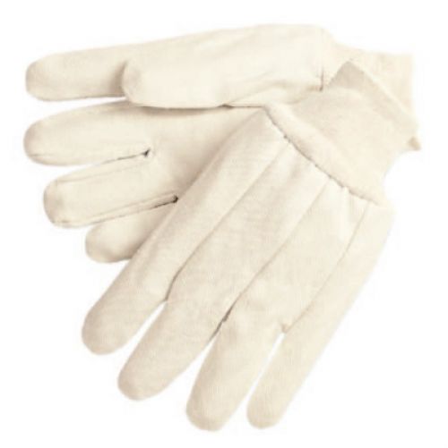 Cotton Canvas Gloves, Mens-One Size, Knit-Wrist Cuff