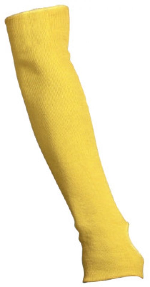 Cut Resistant Sleeves, Double Ply, 18 in Long, Yellow