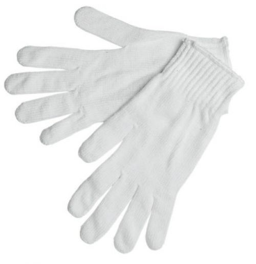 white polyester gloves