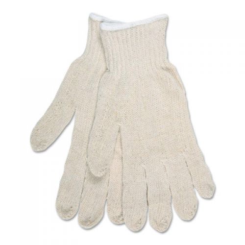 Multipurpose String Knit Gloves, Economy Weight, Natural, Medium
