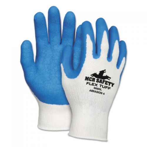 Flex Tuff Latex Dipped Gloves, Small, Blue/White