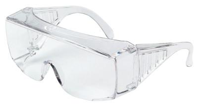 CREWS Yukon Uncoated Protective Eyewear, Clear Polycarb Lens/Frame, 150mm Temple