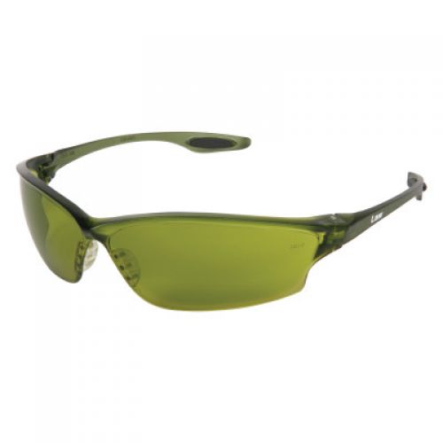 Law® LW2 Series Safety Glasses, Silver Mirror Lens, TPR Nose Piece and Temple Inserts, Gray Frame