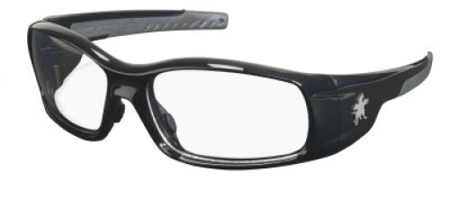 Swagger® SR1 Series Black Safety Glasses with Clear Lenses Soft Non-Slip Nose Piece and Temples