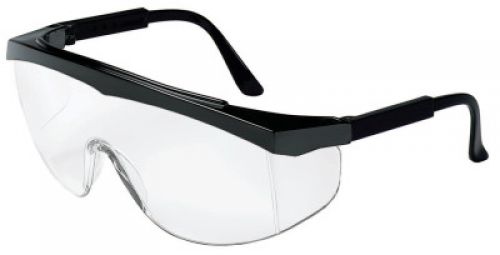 Stratos Spectacles, Clear Lens, Polycarbonate, Scratch-Resistant, Black Frame