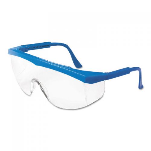 Stratos Spectacles, Clear Lens, Polycarbonate, Scratch-Resistant, Blue Frame