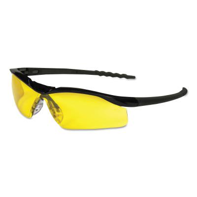 CREWS DALLAS Protective Eyewear, Amber Lens, Polycarbonate, Black Frame