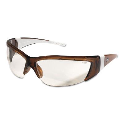 CREWS ForceFlex Protective Eyewear, Clear Lens, Translucent Brown Frame