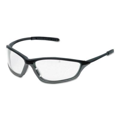 CREWS Shock Protective Eyewear, Clear Lens, Anti-Fog, Graphite/Onyx Frame