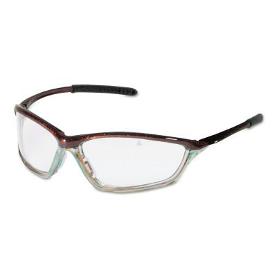 CREWS Shock Protective Eyewear, Clear Lens, Anti-Fog, Chameleon/Chrome/Clear Frame
