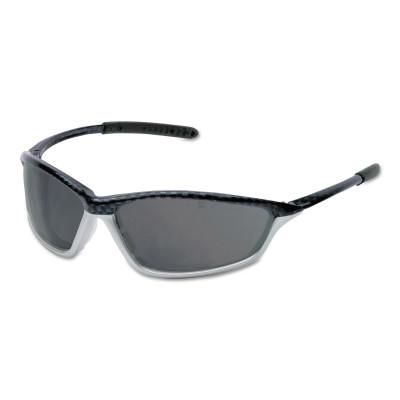 CREWS Shock Protective Eyewear, Gray Lens, Anti-Fog, Carbon/Silver Frame