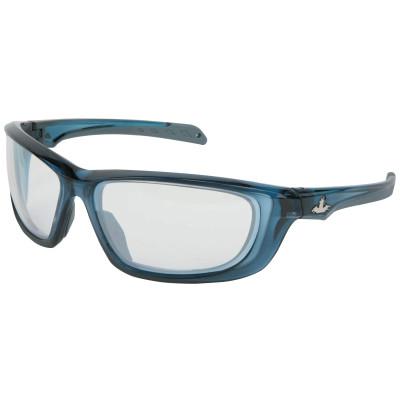 CREWS USS Defense Safety Glasses, Fire Mirror Lens, MAX3 HC, Dark Blue Frame