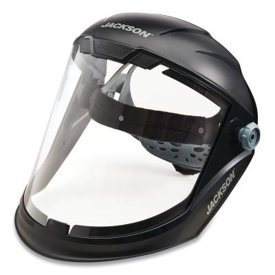 MAXVIEW Series Premium Face Shields with Headgear, Uncoated/Clear, 9 in H x 13-1/4 in L