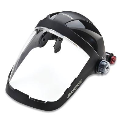 QUAD 500 Series Premium Multi-Purpose Face Shields with Slotted Hard Hat Adaptor, Clear, AF, 12-1/4 in x 9 in x 0.060 in