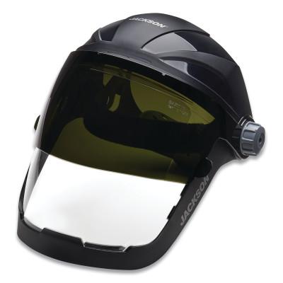 QUAD 500 Series Premium Multi-Purpose Face Shields with Headgear, AF/Clear, Shade 5 IR, 9 in H x 12-1/4 in L