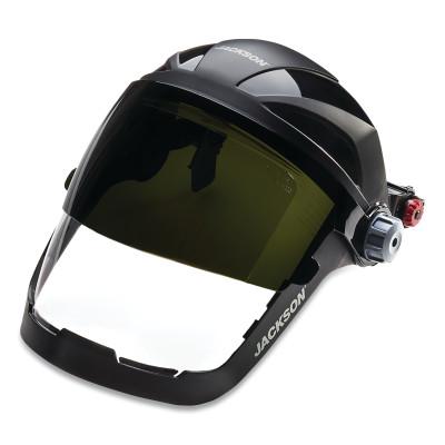 QUAD 500 Series Premium Multi-Purpose Face Shields with Slotted Hard Hat Adaptor, AF/Clear, 9 in H x 12-1/4 in L