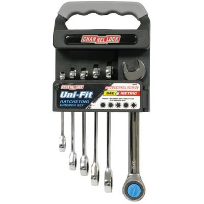 Uni-Fit Ratcheting Wrench Sets, SAE; Metric