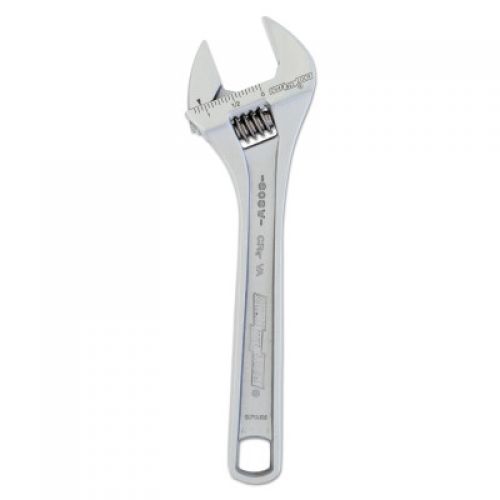 Adjustable Wrench, 8 in Long, 1.18 in Opening, Chrome, Bulk