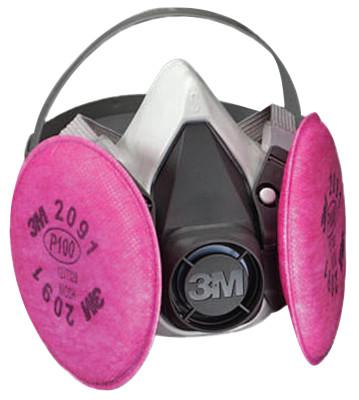 3M Half Facepiece Reusable Respirator Assembly 6191/07001(AAD), P100, Small 24 EA/Case