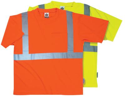 GloWear 8289 Type R Class 2 Hi-Vis Short-Sleeved T-Shirt, Polyester Birdseye Knit, Lime, Large