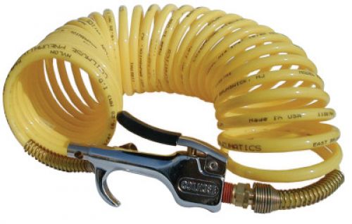 Safety Blow Gun & Nylon Recoil Assembly, 600-S, 1/4 in x 12 ft, Yellow