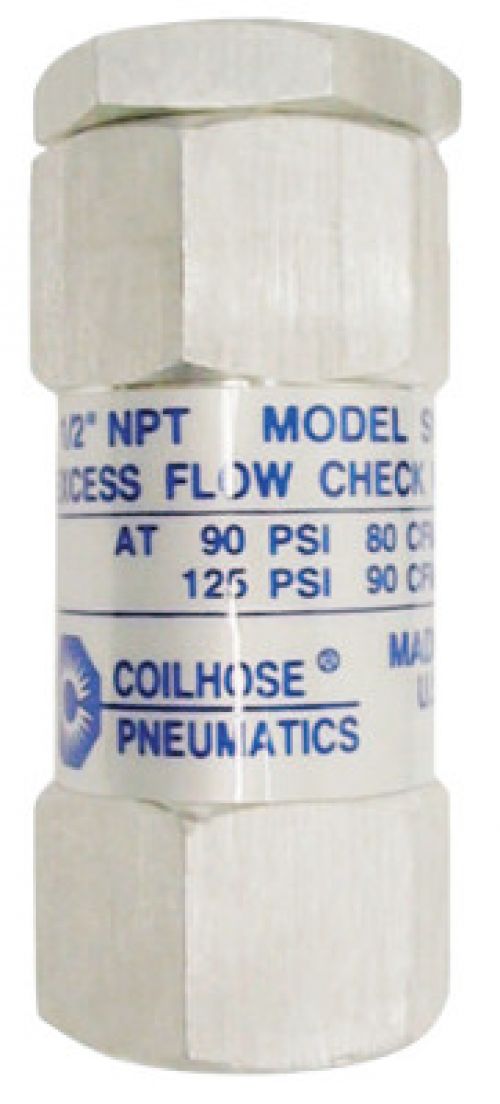 Safety Excess Flow Check Valve, 3/8 in, Aluminum, FPT x FPT