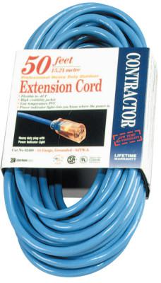 Vinyl Extension Cord, 50 ft, 1 Outlet