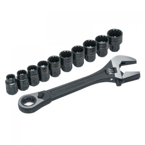 X6 Pass-Thru Adjustable Wrench Set w/Tray, 11 pc, 8 in