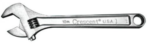 CRESCENT Chrome Adjustable Wrenches, 10 in Long, 1 5/16 in Opening, Chrome