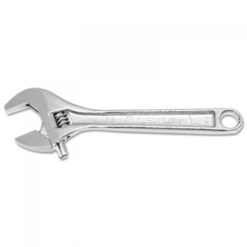 CRESCENT Chrome Adjustable Wrenches, 4 in Long, 1/2 in Opening, Chrome