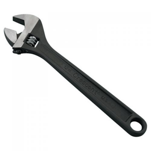 CRESCENT Black Phosphate Adjustable Wrenches, 12 in Long, 1 1/2 in Opening, Black