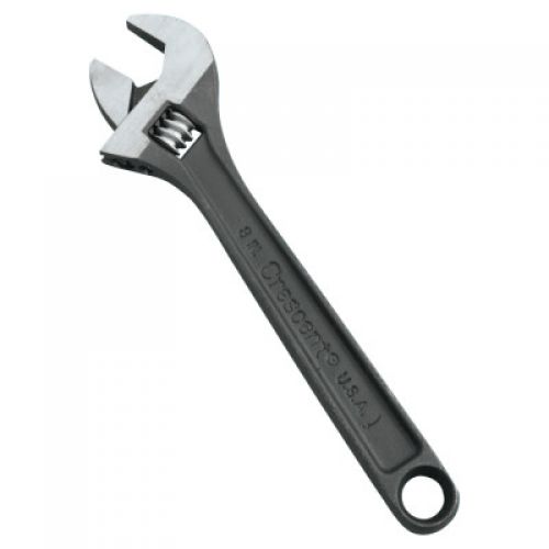 CRESCENT Black Phosphate Adjustable Wrenches, 8 in Long, 1 1/8 in Opening, Black