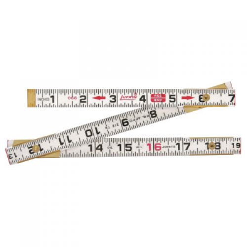 Red End Rulers, 6 ft, Wood, Inch/Metric, 2 Scales