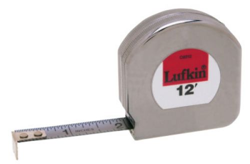 Mezurall Pocket Measuring Tapes, 1/2 in x 12 ft, 1/16 in; 1/8 in Grad.