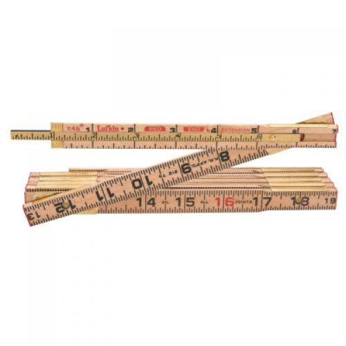 Red End Extension Rulers, 6 ft, Wood, 1 Scale
