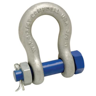Bolt Type Anchor Shackles, 1/4 in Bail Size, 5 Tons
