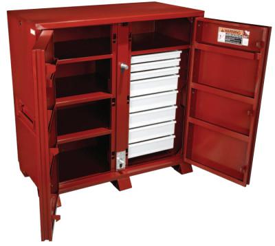 Industrial Cabinets, 60 1/8W x 30 1/4D x 60 3/4H, 2 Doors, 8 Drawers