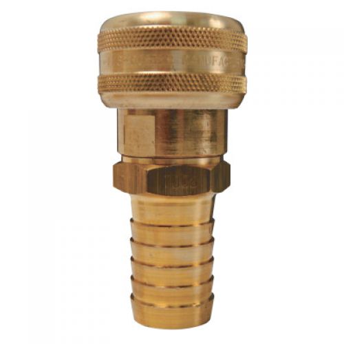 Air Chief Industrial Semi-Auto Coupler Standard Hose Barb, 3/8 in ID, 1/4 in Body Size, Brass
