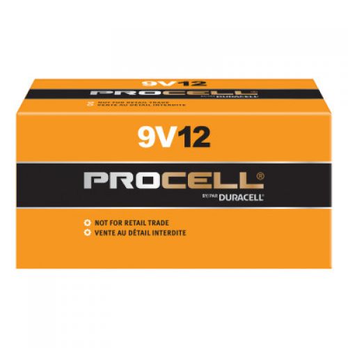 Procell Battery, Non-Rechargeable Dry Cell Alkaline, 9V, 12/PK