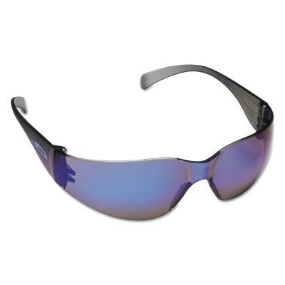 AO SAFETY Virtua Safety Eyewear, Blue Mirror Lens, Anti-Scratch, Blue Frame