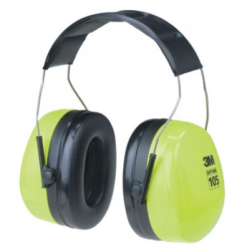 PELTOR Optime 105 Earmuff, 30 dB NRR, Black/Red, Over the Head