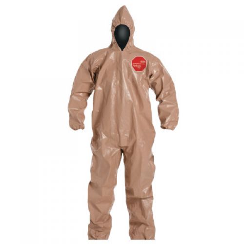 Tychem CPF3 Coveralls with attached Hood and Socks, Tan, 2X-Large