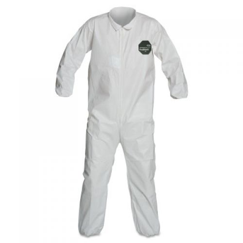 ProShield 50 Collared Coveralls with Elastic Wrists/Ankles, White, 3X-Large