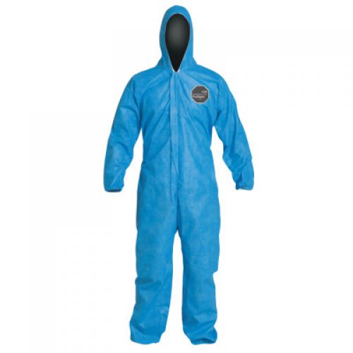 Proshield 10 Coveralls Blue with Attached Hood, Blue, Large Advanced
