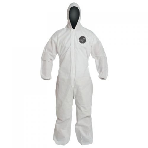 Proshield 10 Coveralls White with Attached Hood, White, Large