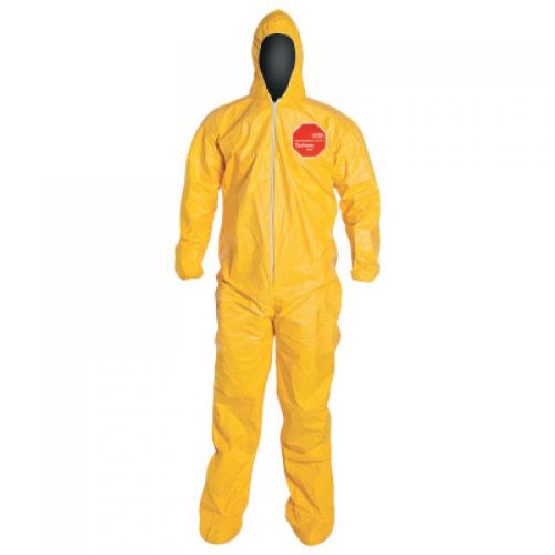 Tychem 2000 Coveralls with Attached Hood and Socks, 3X-Large, Yellow