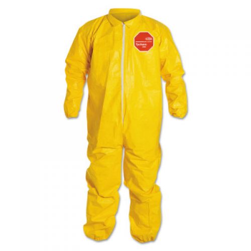 Tychem QC Coveralls with Elastic Wrists and Ankles, X-Large, Yellow